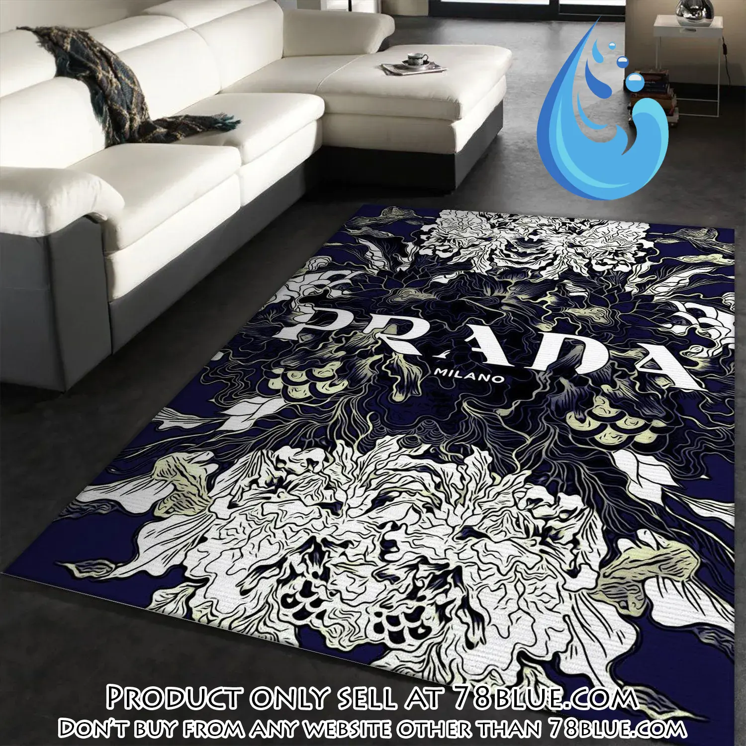 Prada area rug living room rug floor decor home decor 78b0639189